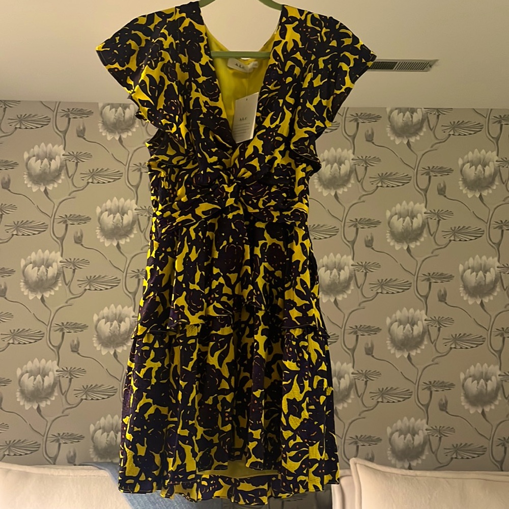 ALC vibrant color ruffle dress